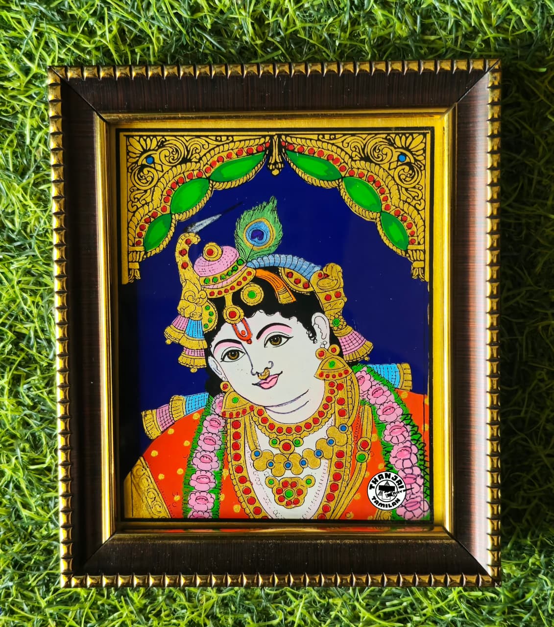 Divine Bala Krishna Tanjore Painting