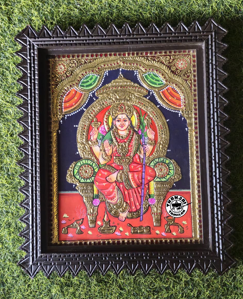 Divine Goddess Lalitha Tripura Sundari Tanjore Painting