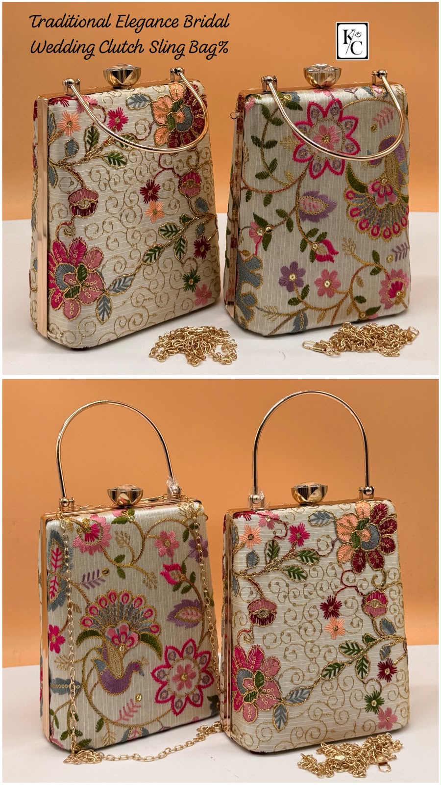Indian now Bridal wedding Bucket clutch sling bag