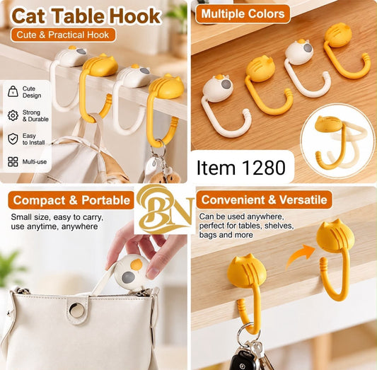 Adhesive Hooks Cute Cat Tail Purse Hook